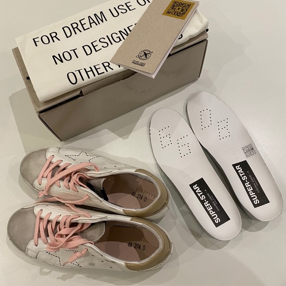 Golden Goose Superstar White/Dotted Star sz 40 NIB - Picture 7 of 8